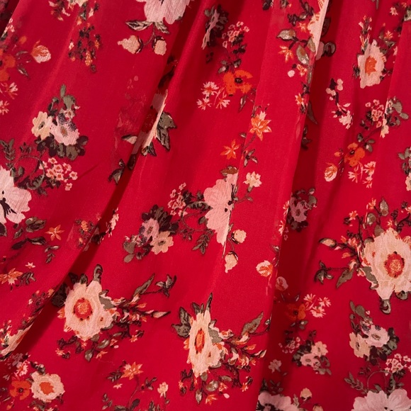 Zara red flowery flowy dress - Picture 3 of 5